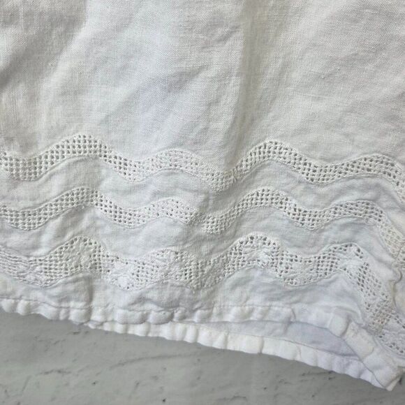 Johnny Was Item 100% Linen Capri Pants Plus Size 1X White VTG Made In USA Womens - Picture 4 of 12